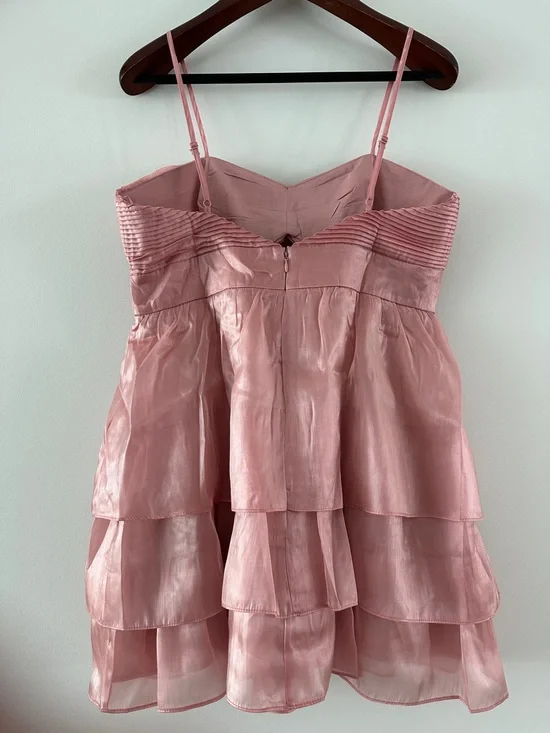 Francesca's Collections Dusty Rose Tiered Spaghetti Strap Dress - Picture 7 of 10